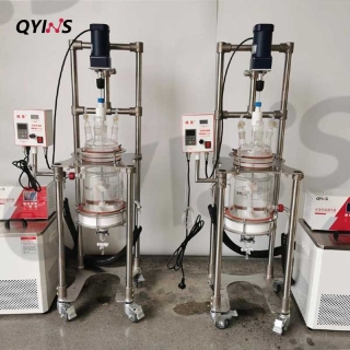 移动式夹套全包玻璃固液分离过滤反应釜5L