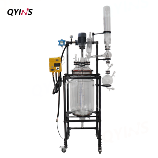 特氟龙喷涂框架防爆玻璃反应釜50L、80L、100L