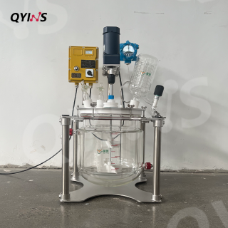 桌面型四氟釜盖双层玻璃反应釜10L、20L、30L